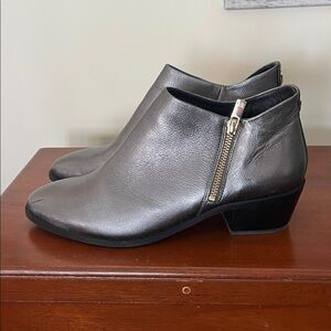 Taryn Rose Metallic Gray Ankle Boots